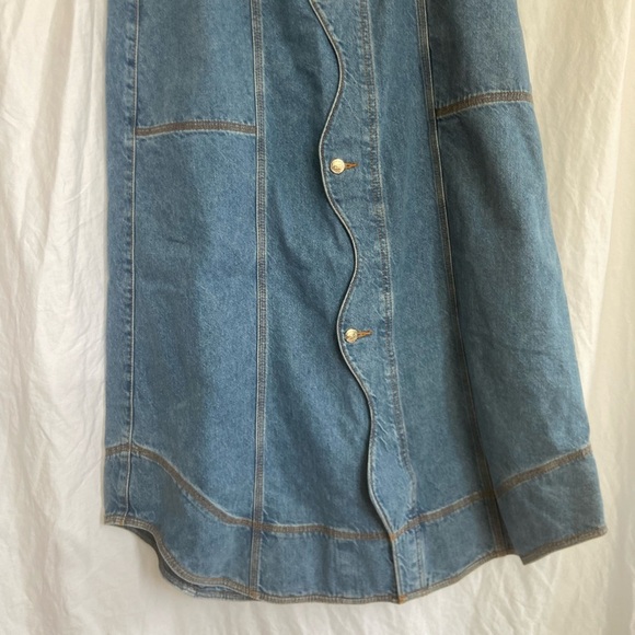 FARM Rio Wave Denim Maxi Skirt Size 30 NEW - Picture 4 of 15